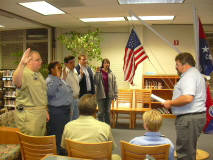 Our newest batch of recruits is sworn in by Cdr. Weidner.