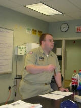 Sea Scout skipper Jonathon Glassman makes a point.