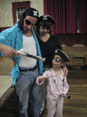 Richard, Michelle and Alyssa embody heary pirates