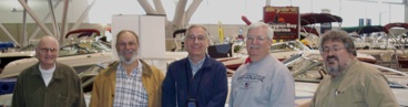 Intrepid travelers Eric Anderson, Eric Spitzner, Anthony Cuccinelli, Peter St. Pierre and Bill Weidner at the boat show